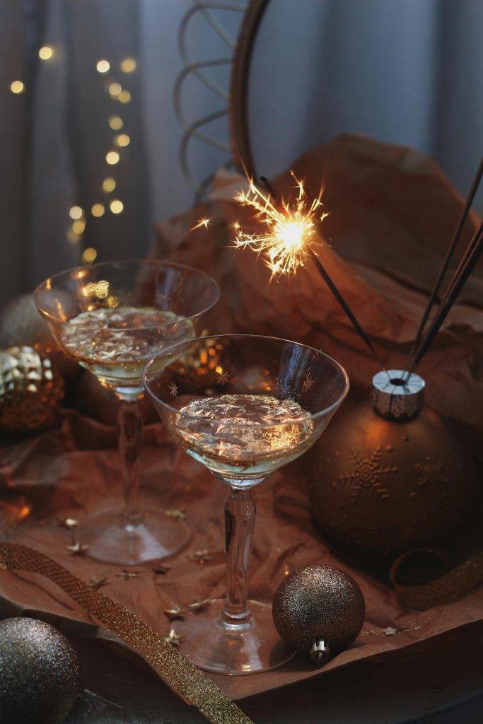 Wine and Spirits on a Table. Festive Season
