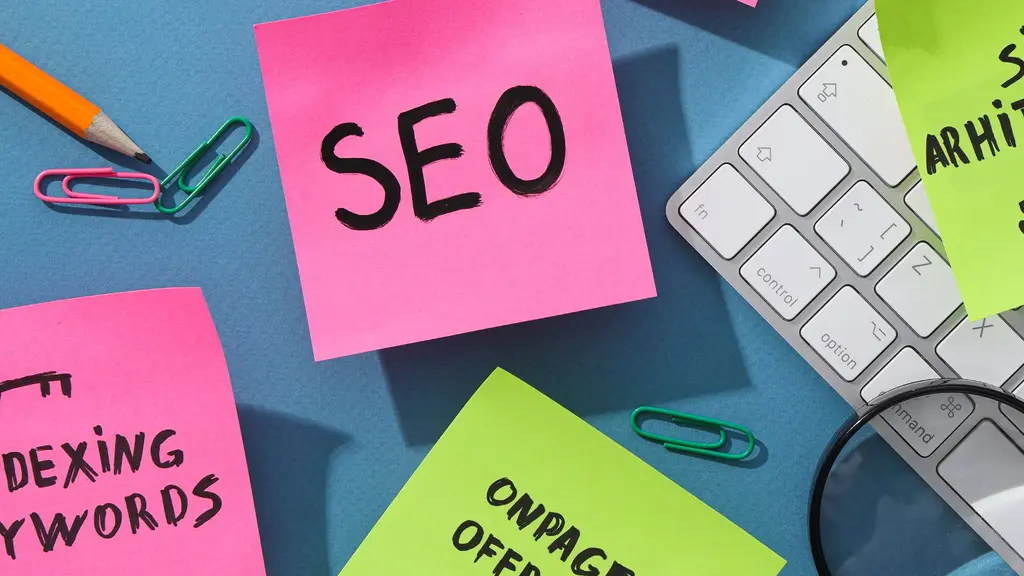 post it notes about SEO, programmatic ads and digital marketing