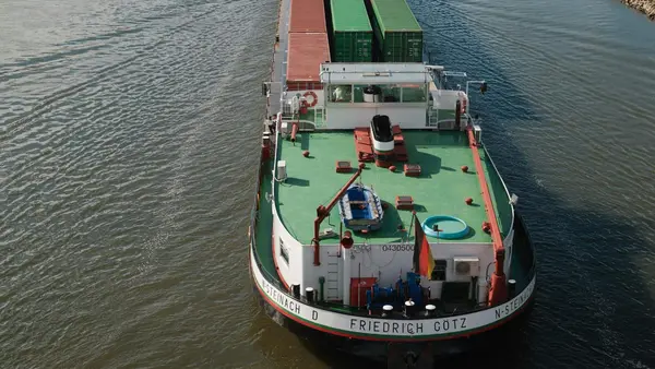 A commercial boat in transit