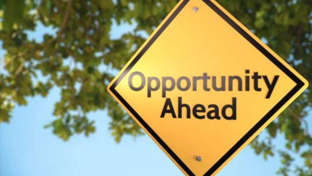 A street Sign "opportunity Ahead"