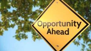 A street Sign "opportunity Ahead"
