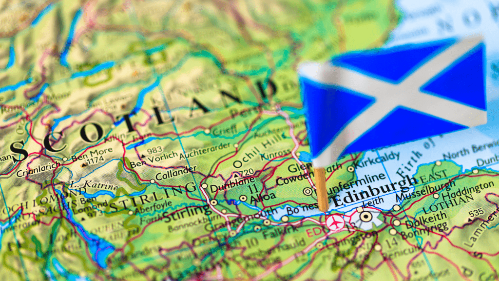 Tourism Tax in Scotland: Scotland Map; Edinburgh