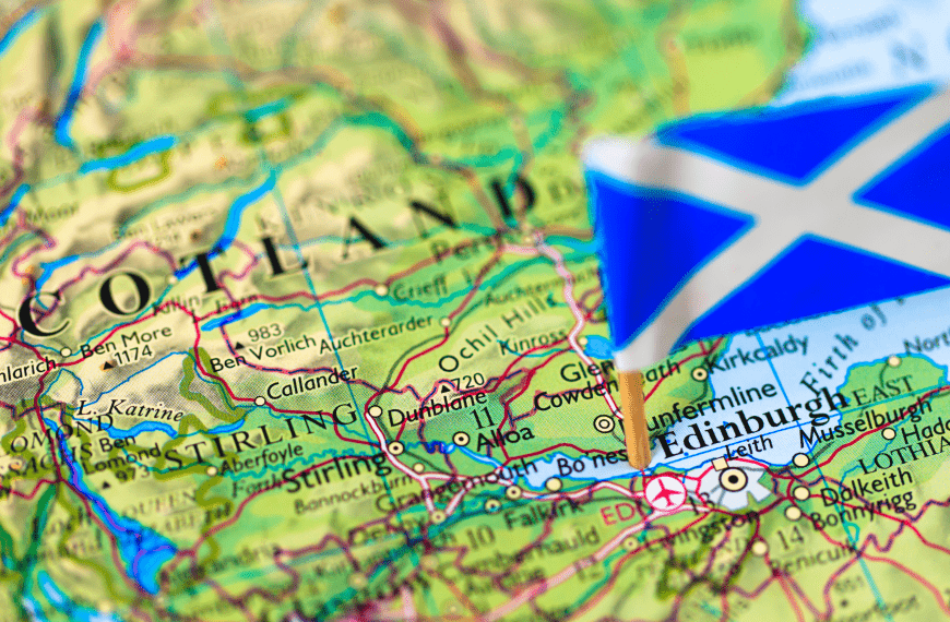 Tourism Tax in Scotland: Scotland Map; Edinburgh